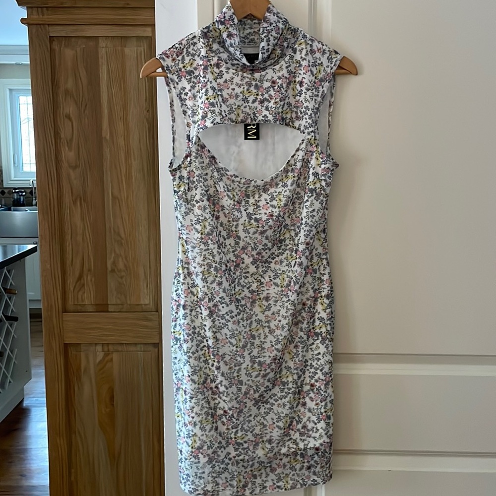 AFRM NWT maci mock neck floral cut out dress - Picture 3 of 16